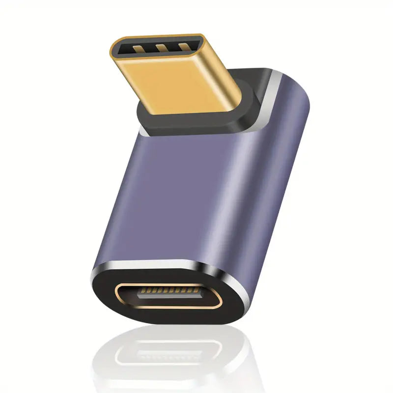 40Gbps low-profile angled USB-C adapter with 100W charging support, designed for under-desk MacBook setups