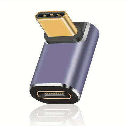 40Gbps low-profile angled USB-C adapter with 100W charging support, designed for under-desk MacBook setups