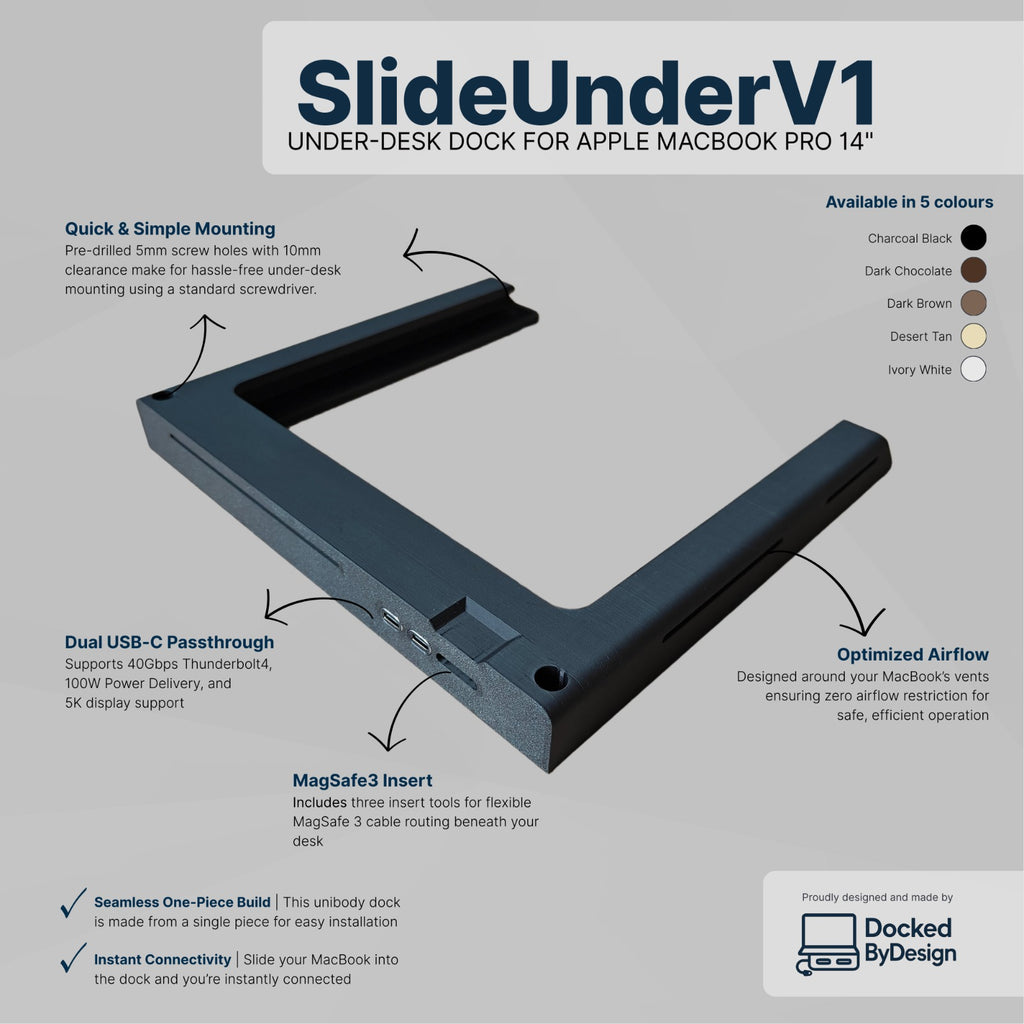 SlideUnderV1 - Under-Desk MacBook dock